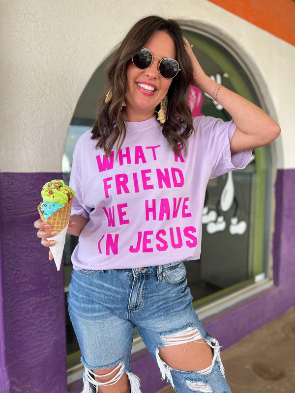 What a Friend We Have In Jesus Tee - Pink