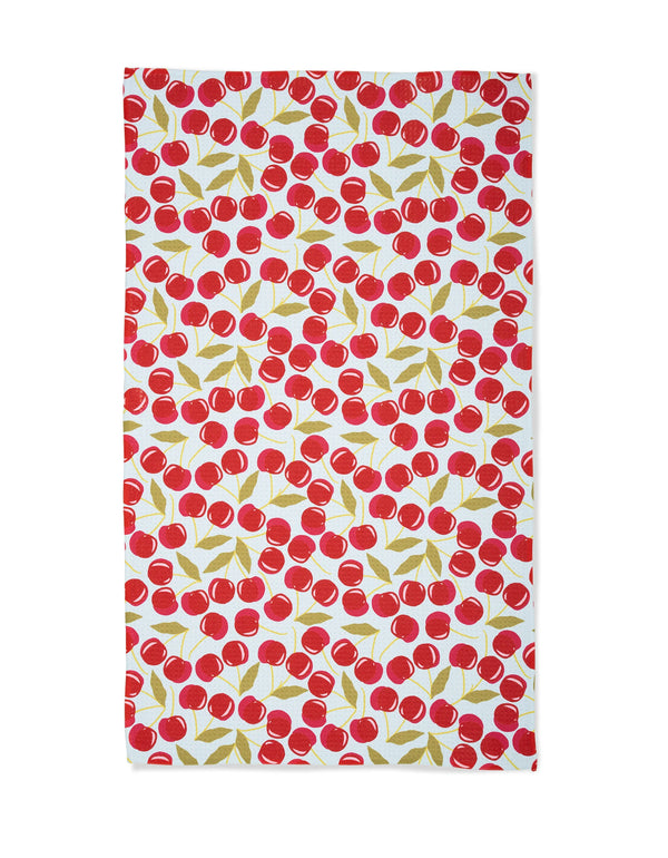 Sweet Cherry Geometry Towel