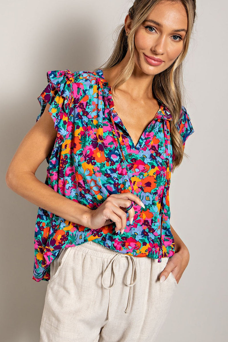 End Of Summer Floral Blouse