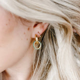Double The Hoop Gold & Zirconia Earrings