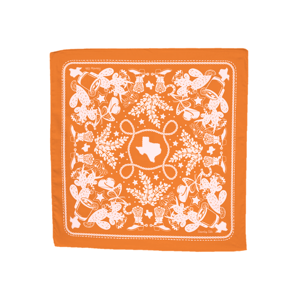 Texas Sun Embroidered Bandana - Indian Paintbrush