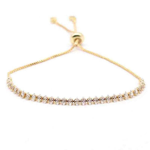 Pave' Crystal Cz Adjustable Bracelet