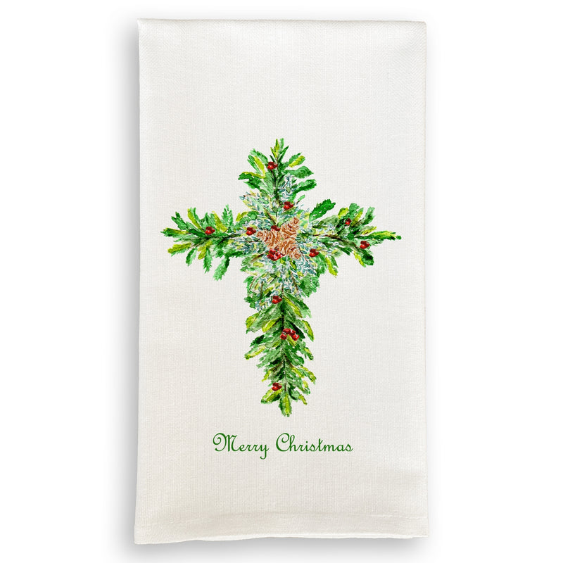 Christmas Cross Tea Towel