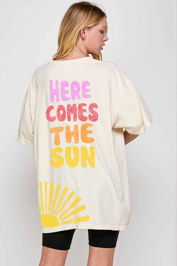 Here Comes The Sun Oversized Graphic Tee