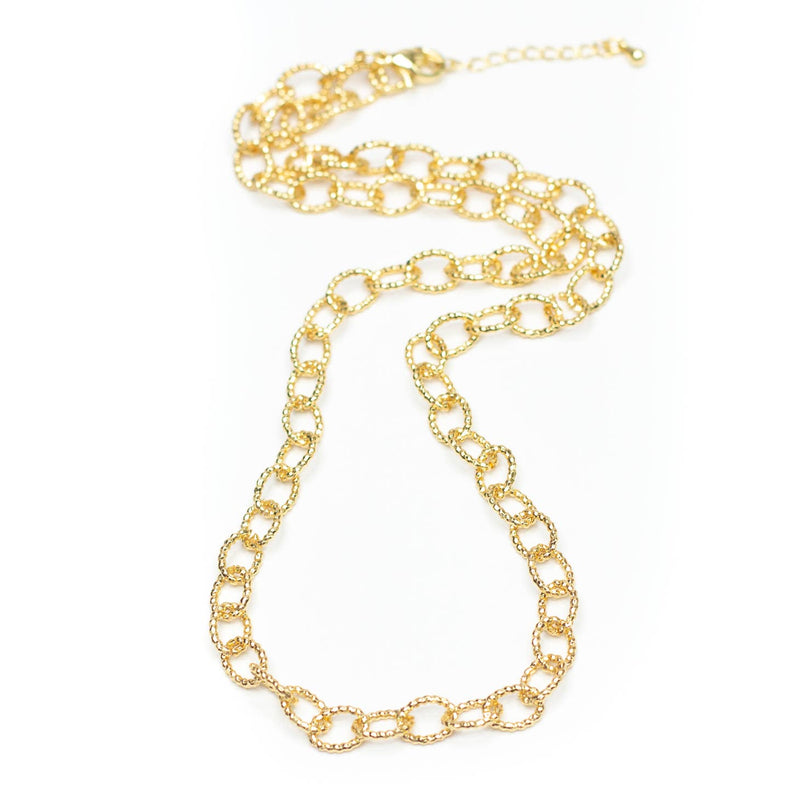 Textured O Ring Link Necklace