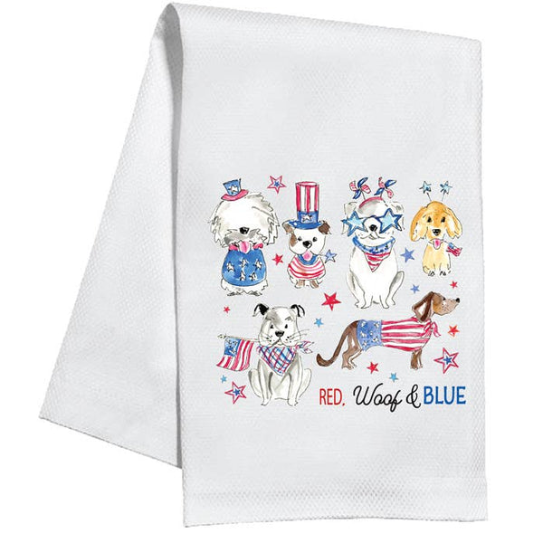 Red, Woof & Blue Patriotic Dogs Kitchen Towel