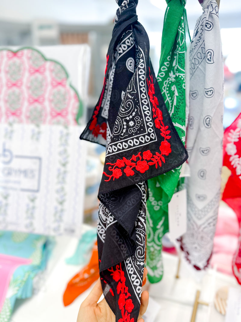 Red & Black Frilly Bandana