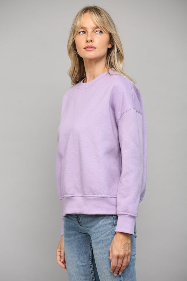 Lavender Fields Quilted Sweatshirt