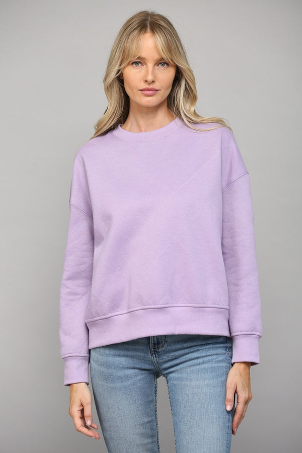Lavender Fields Quilted Sweatshirt