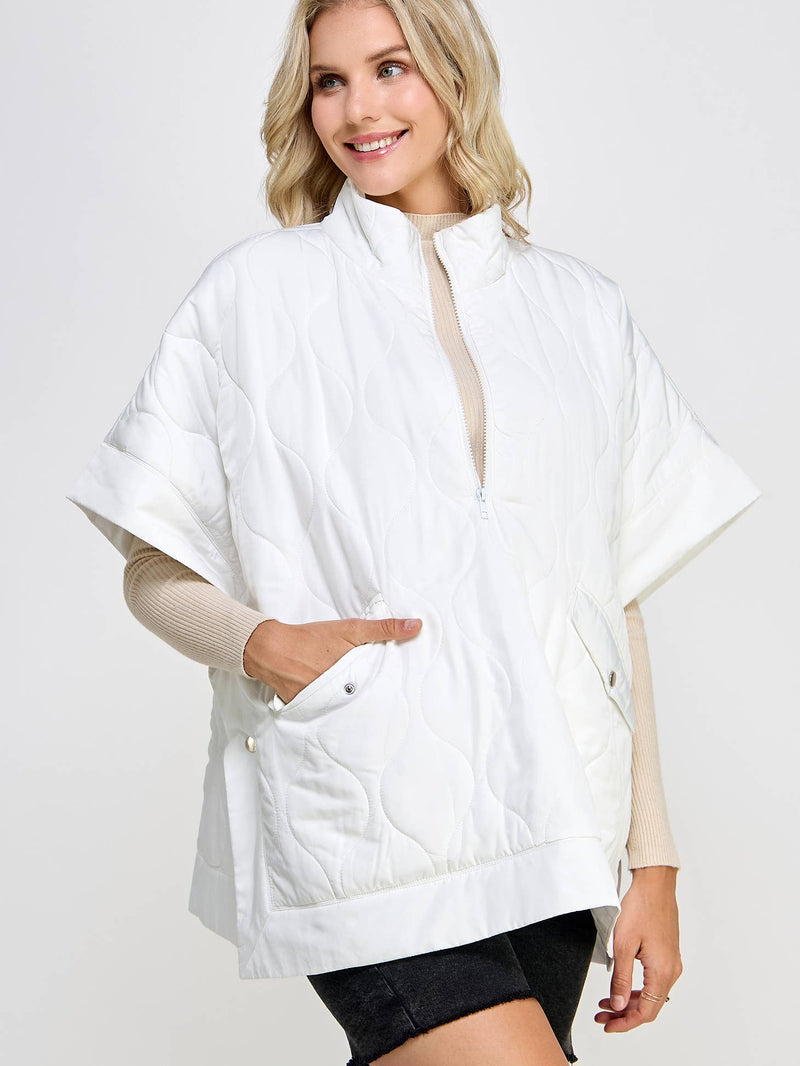Oversized Quilted Poncho