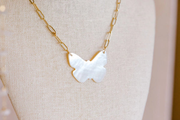Flutterby Mother of Pearl Necklace | Kori Green Designs