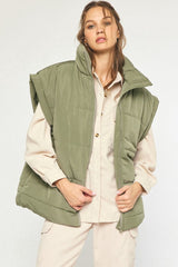 Throw On & Go Puffer - Army Green