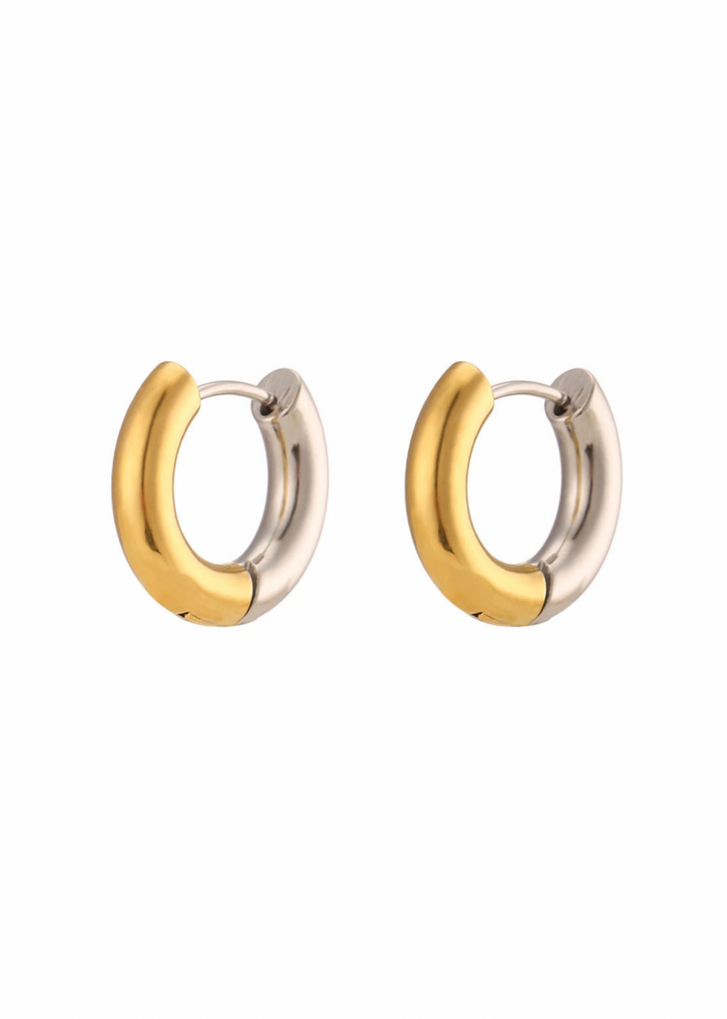 Two Tone Huggies | HJane Jewels