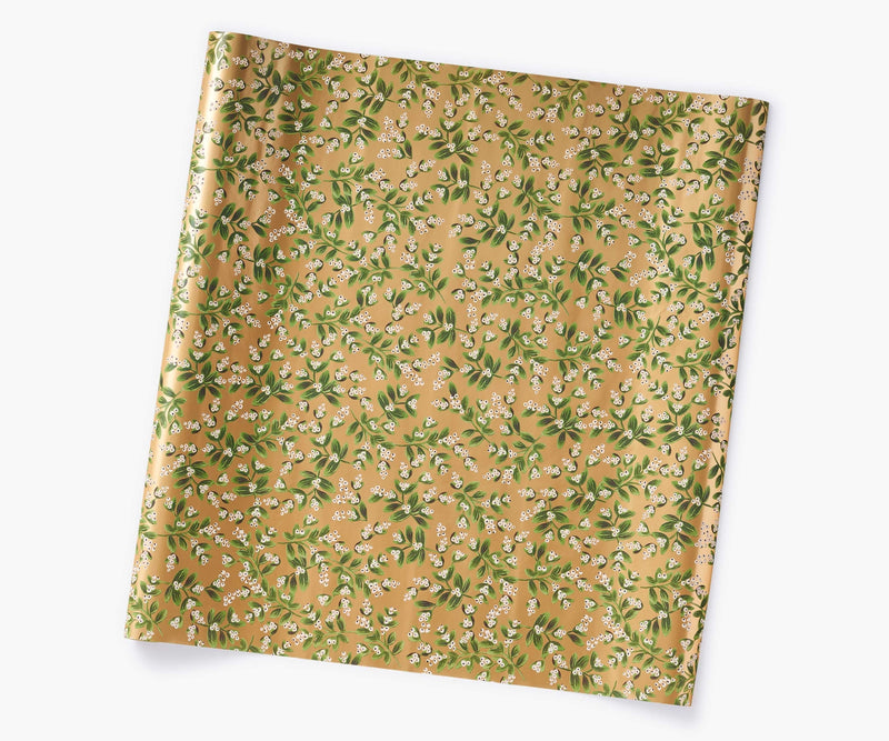 Gold Mistletoe Wrapping Paper Roll