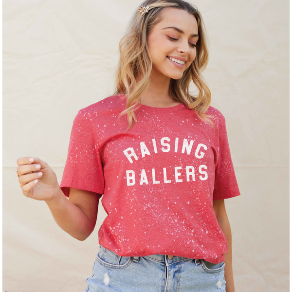 Raising Ballers Hand Bleached Graphic Tee