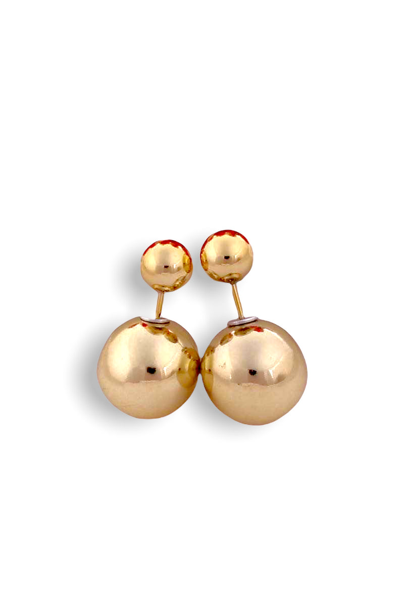 Gold Double Back Earrings