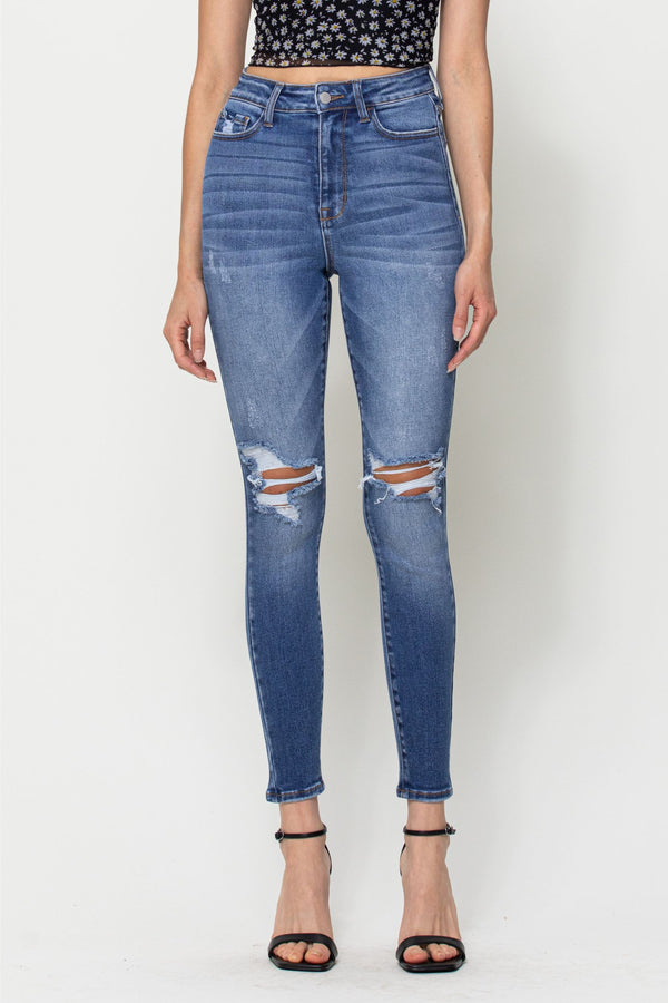 Plus Size High Rise Ankle Skinny Jeans