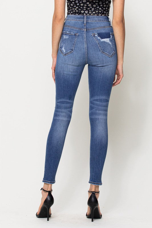 Plus Size High Rise Ankle Skinny Jeans