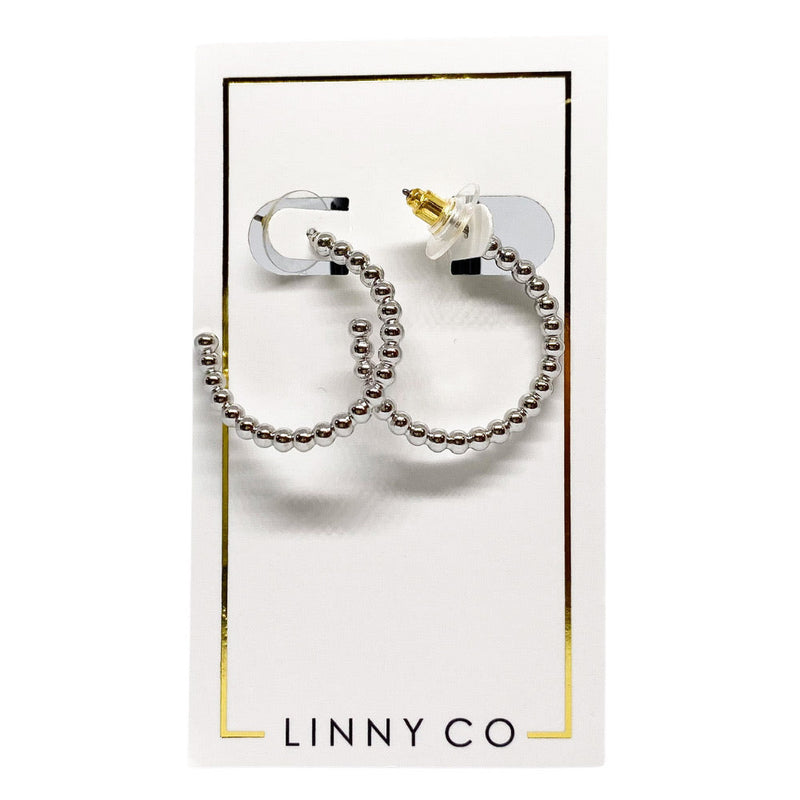 Ruby Small Hoops -- Silver