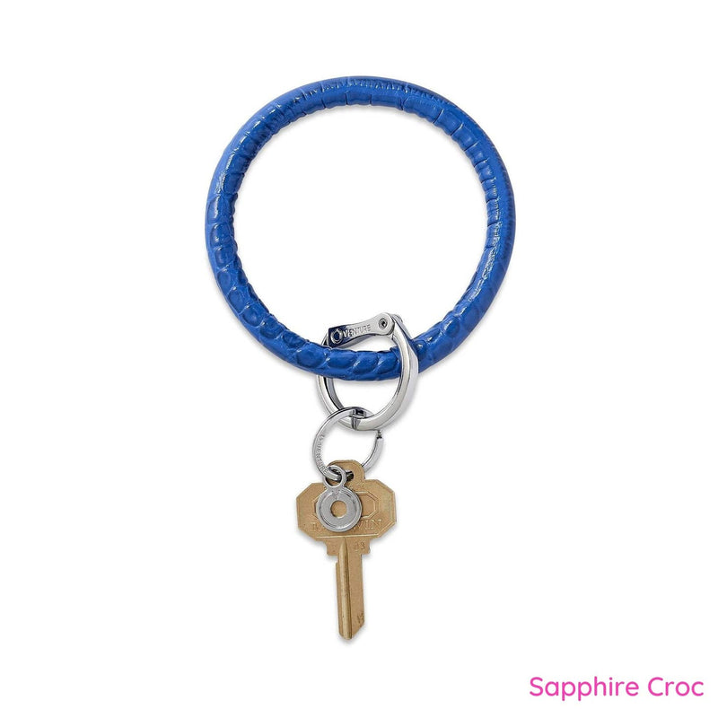 Leather Big O® Key Ring - Croc-Embossed Collection