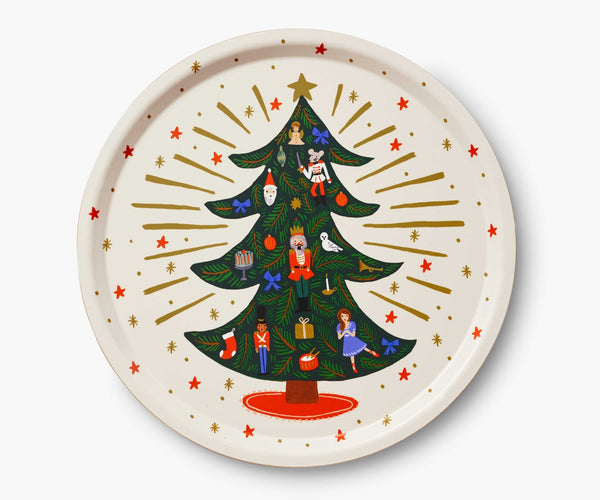Holiday Tree Round Serving Tray