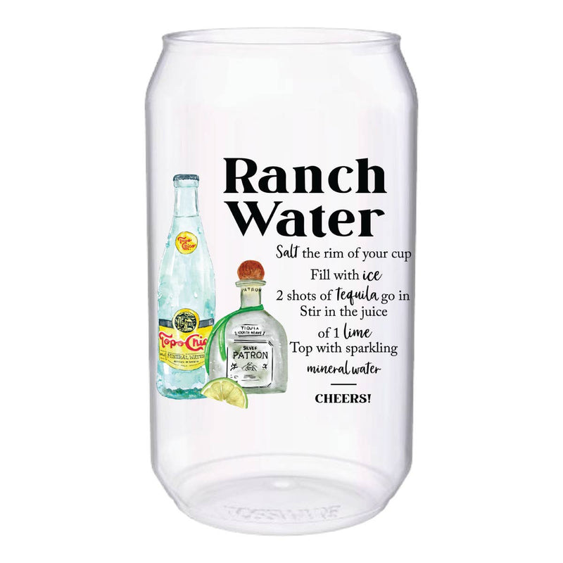 Ranch Water Reusable Pop Glass Set of 4