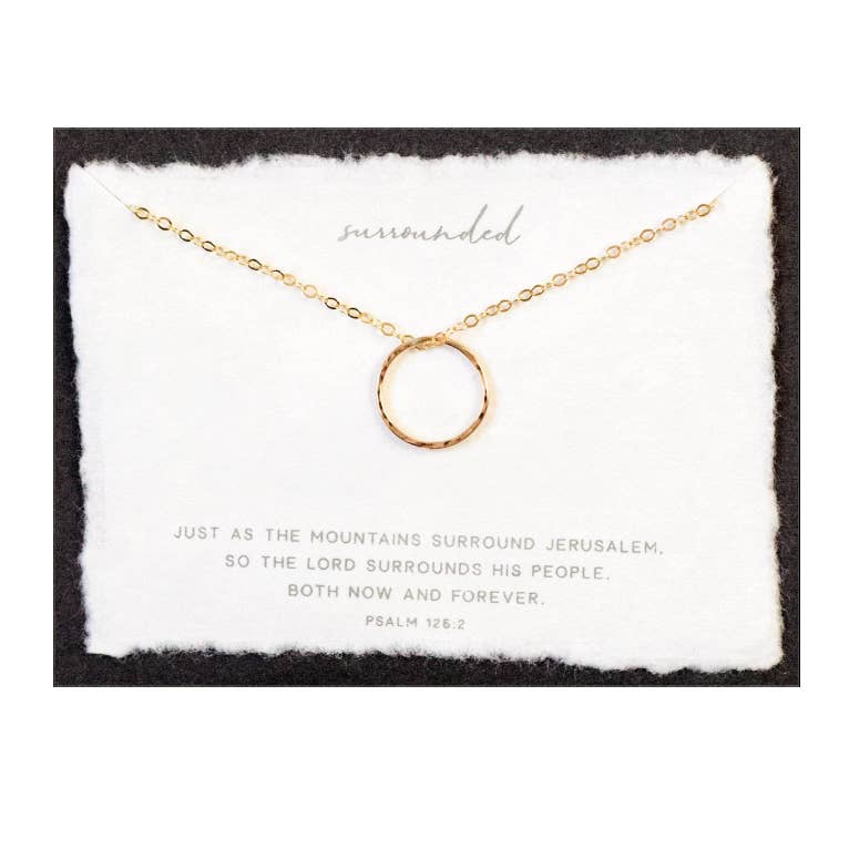 Surrounded | Christian Necklace | Minimal Jewelry | Psalm | 14kt Gold Filled