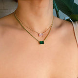 Precious Pendant Tennis Necklace - Emerald