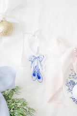 Blue & White Acrylic Pointe Shoes Ornament