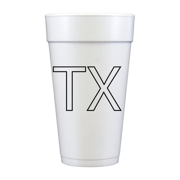 Texas Pride Styrofoam Cup Set of 10