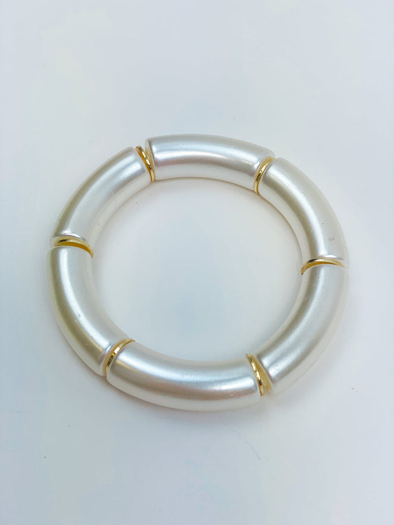 Thick Acrylic Bracelet -- METALLIC PEARL